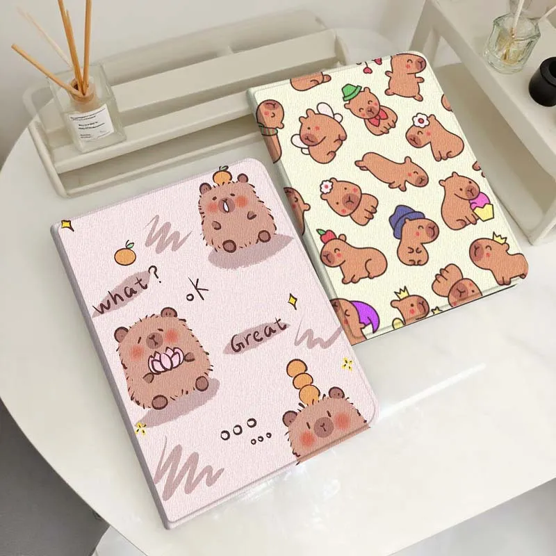 

Capybara Cute Cartoon Gift For iPad 7 8gen 9gen 10th 11th Pro 11 13 2 12.9 10.9 10.2 9.7 2025 2024 2021 Tablet Case
