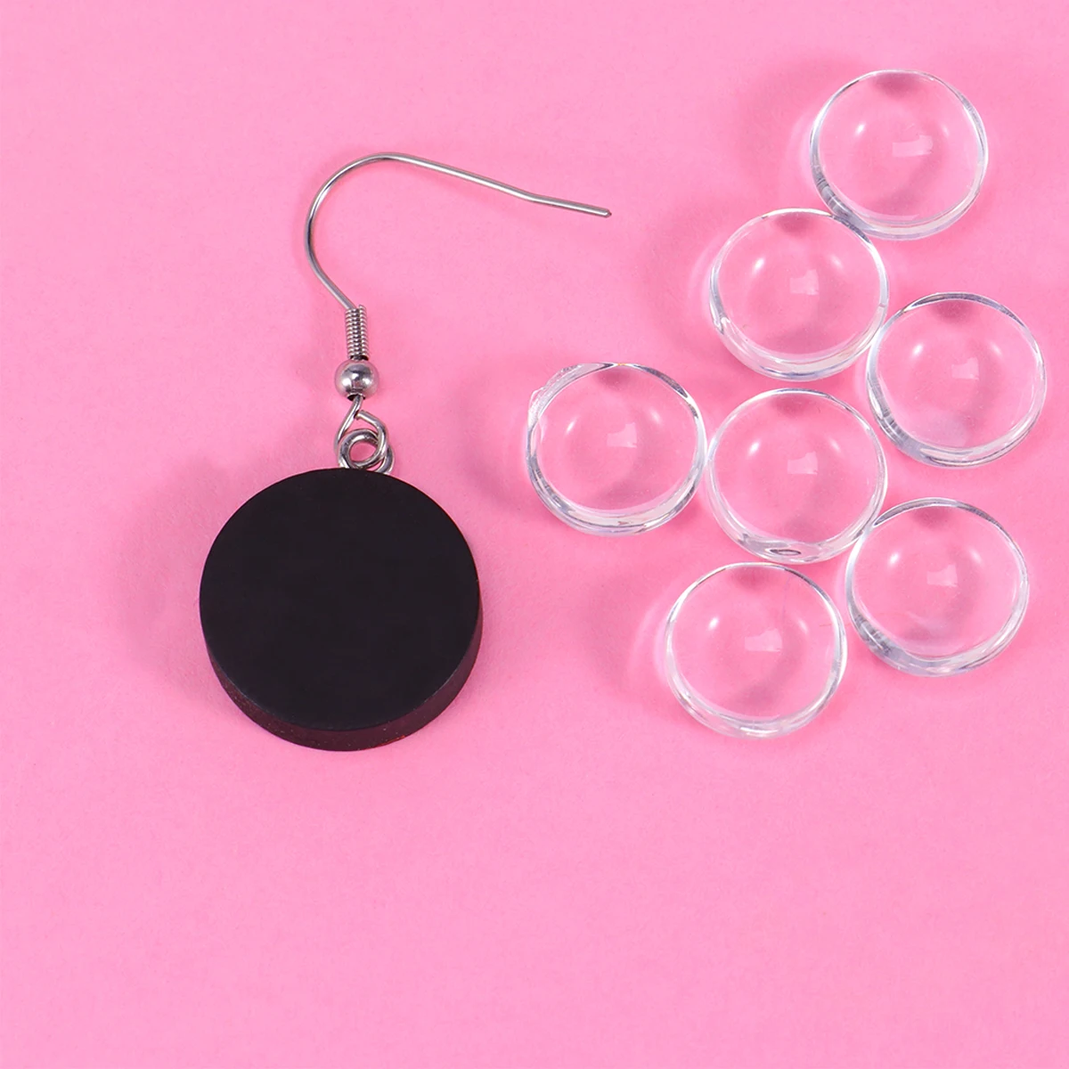 

40pcs Earrings Bezel Round Pendant Trays Cabochon Bases Photo DIY Jewelry Accessories H crafted Round Cabochon Kits