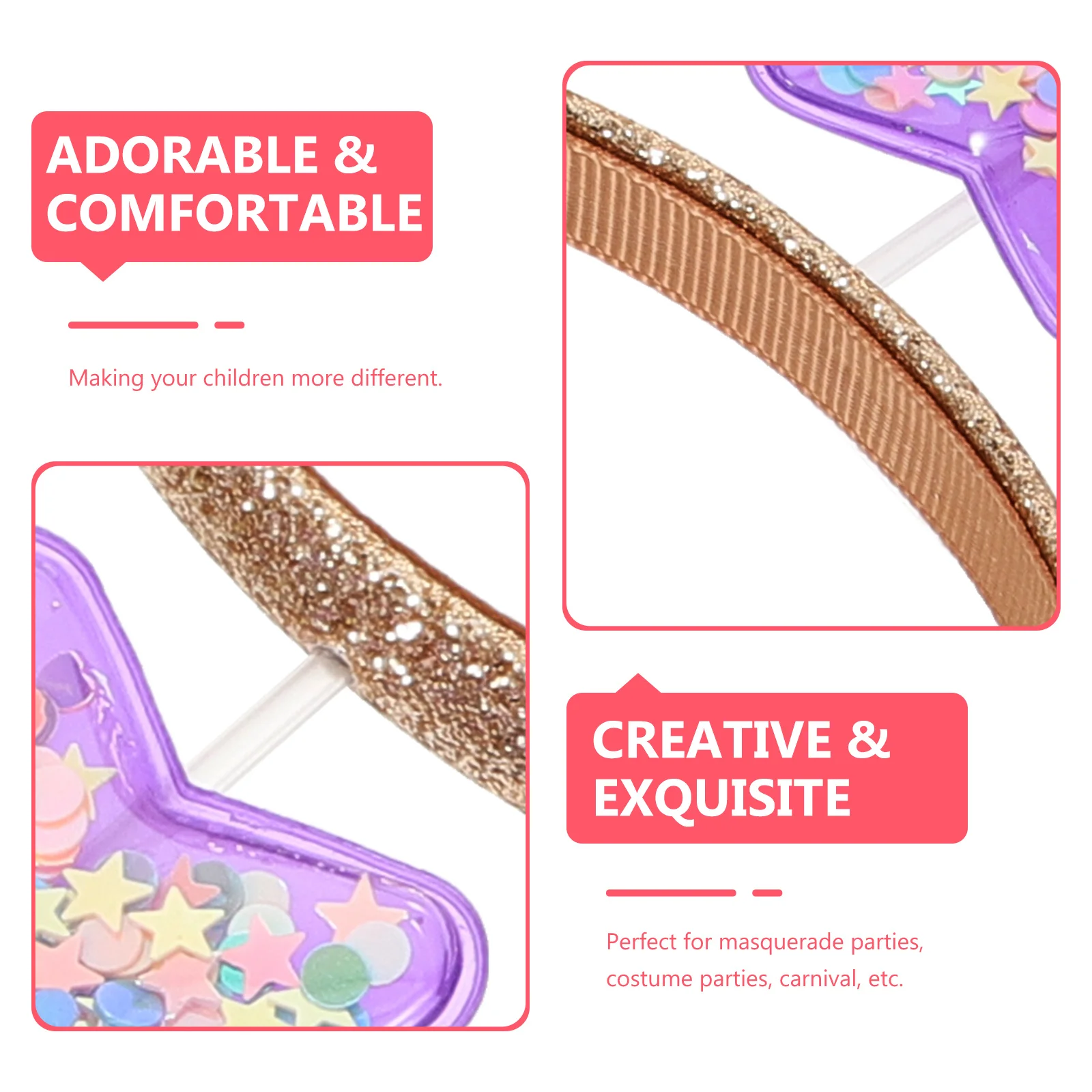

1Pcs Star Headband Sequin Decorative Hair Hoop Party Birthday Headwear Cosplay Headband Birthday Headpieces