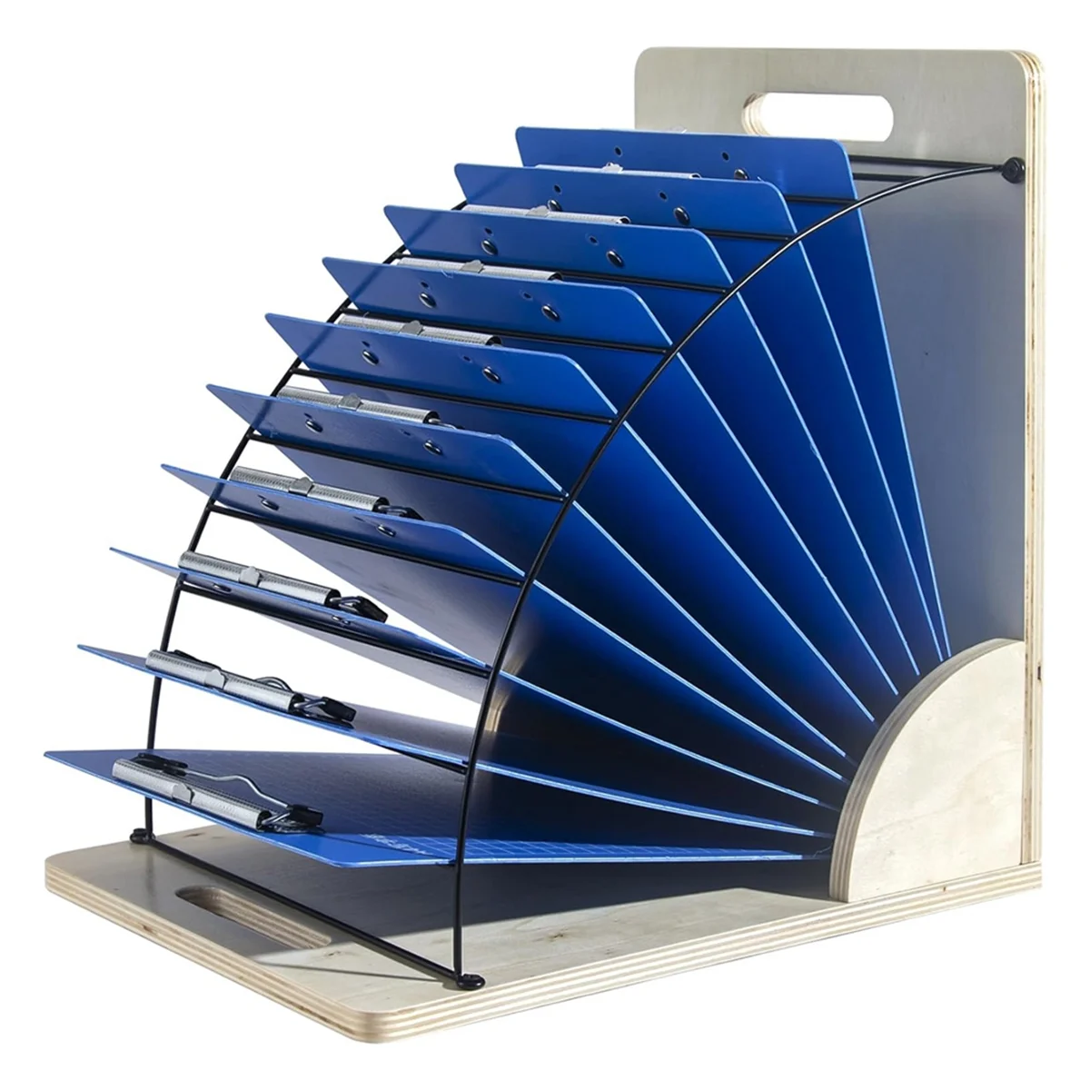 Clipboard Holder,Easy to Assemble Clipboard Organizer,Clipboard Storage in Wood and Metal,Clipboard Holder for Classroom