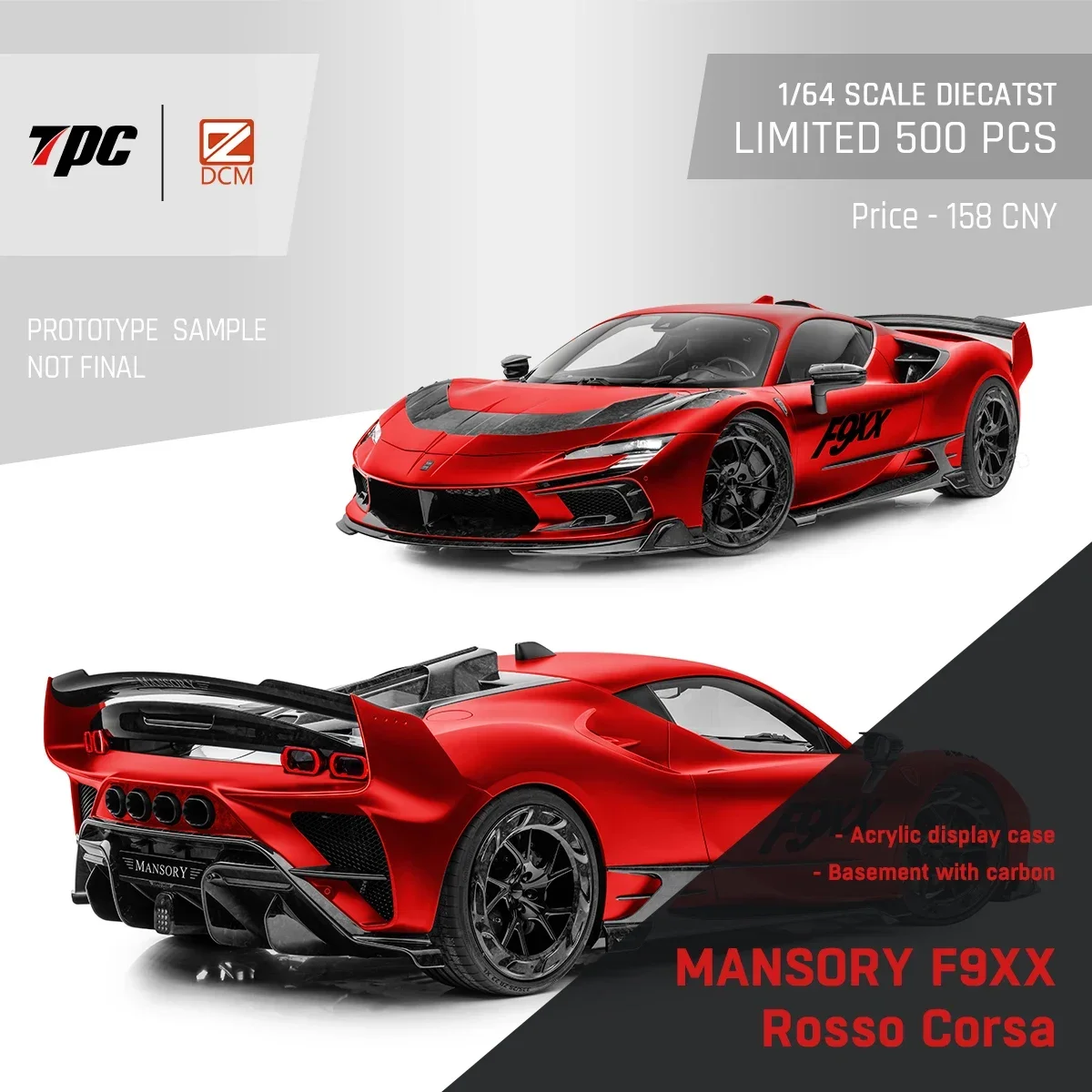 **Pre-order ** DCM 1:64 Mansor F9XX Spider /Stradale  limited500 Diecast Model Car