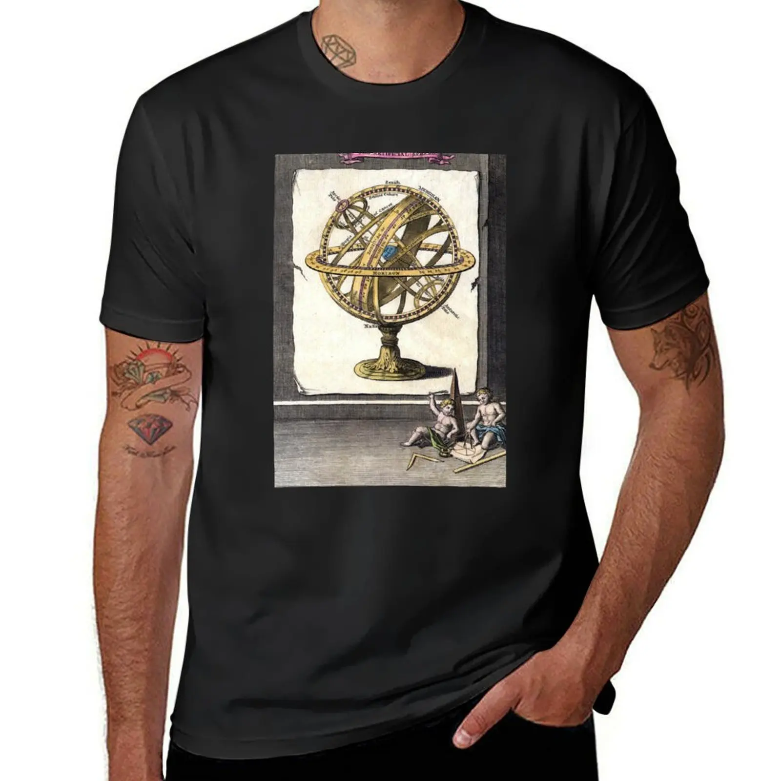 Armillary Sphere - The Artificial Sphere - chart graphic T-Shirt sweat tees customs clothes for men