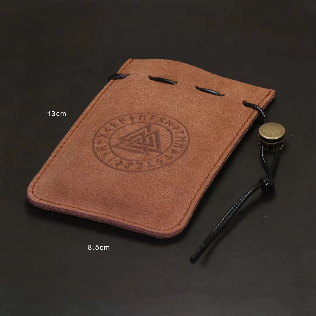 Genuine Leather Bags for Jewelry Gift Packaging with Draw String Brass Press Button Clasp