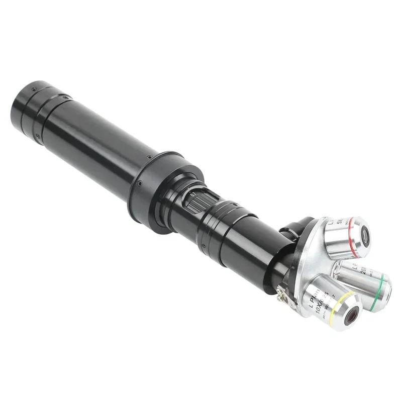 Lente de luz coaxial com zoom 400x 1000x 2000x, microscópio 5x 10x 20x, lente objetiva acromática, luz coaxial para câmera de vídeo industrial