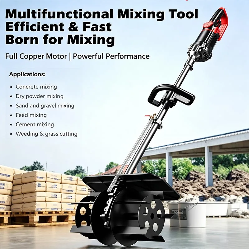 Multifunctional Small Handheld Cement Mixer Portable Concrete Sand Ash Feed Mixing Machine Construction Stirring Artifac