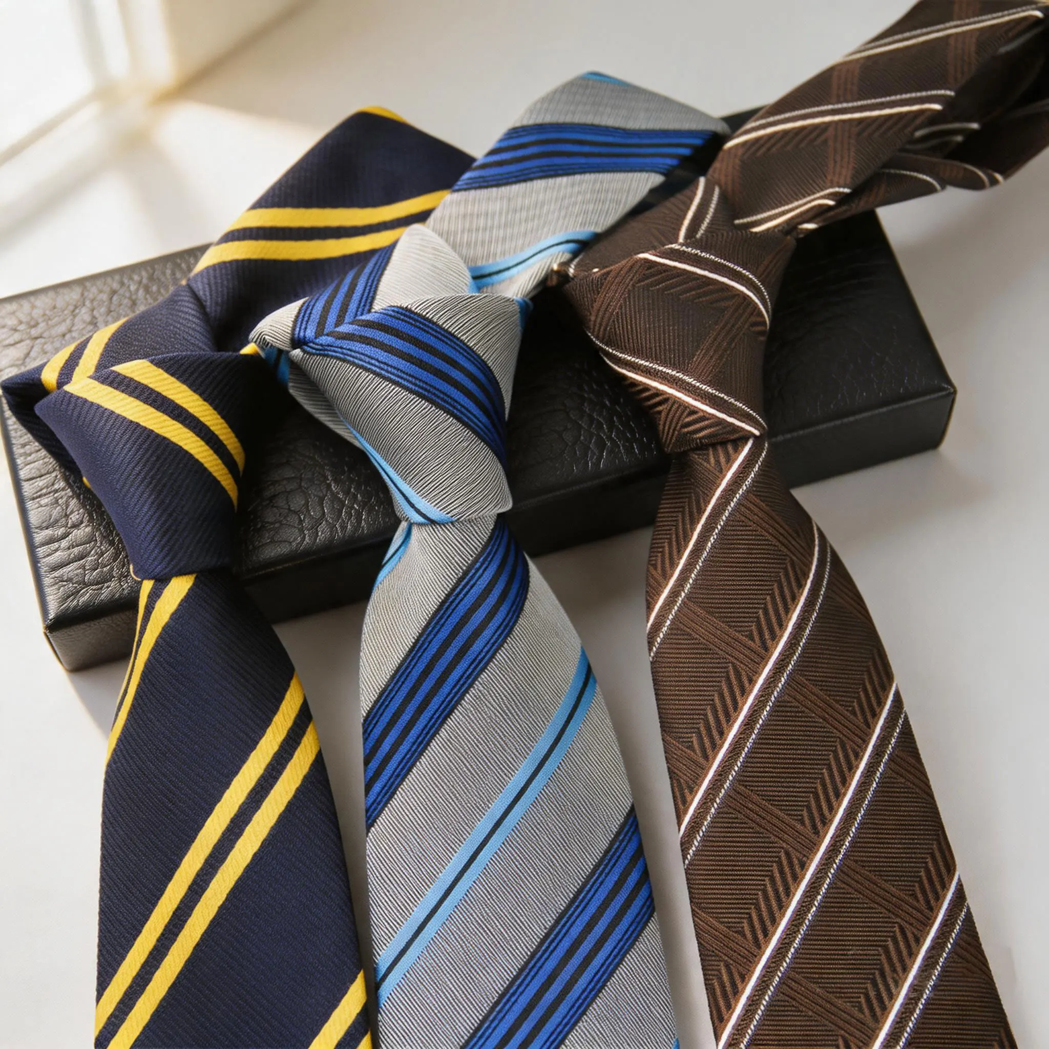 Cravate étroite pour homme, nouée à la main, 7,5 cm (2,95 pouces), en polyester jaune multicolore, à rayures diagonales jacquard, accessoires de costume pour affaires, trajets quotidiens, réunions et travail