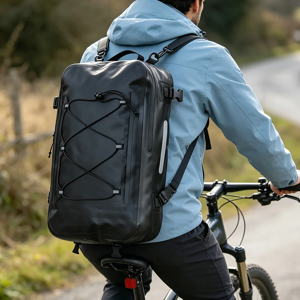 NEWBOLER 75L 3-in-1 Wasserdichte Fahrrad-Gepäckträgertasche MTB Rennrad-Tasche Große Kapazität Reisegepäckträger Satteltasche – Detail 17