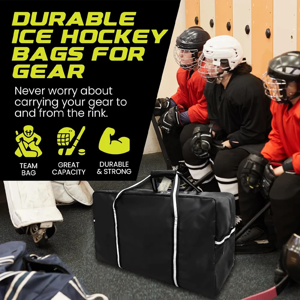 Borsa da hockey su ghiaccio Kit di attrezzatura da hockey portatile 2 dimensioni Zaino per adolescenti per adulti Kit di attrezzatura sportiva con deodorante ventilato