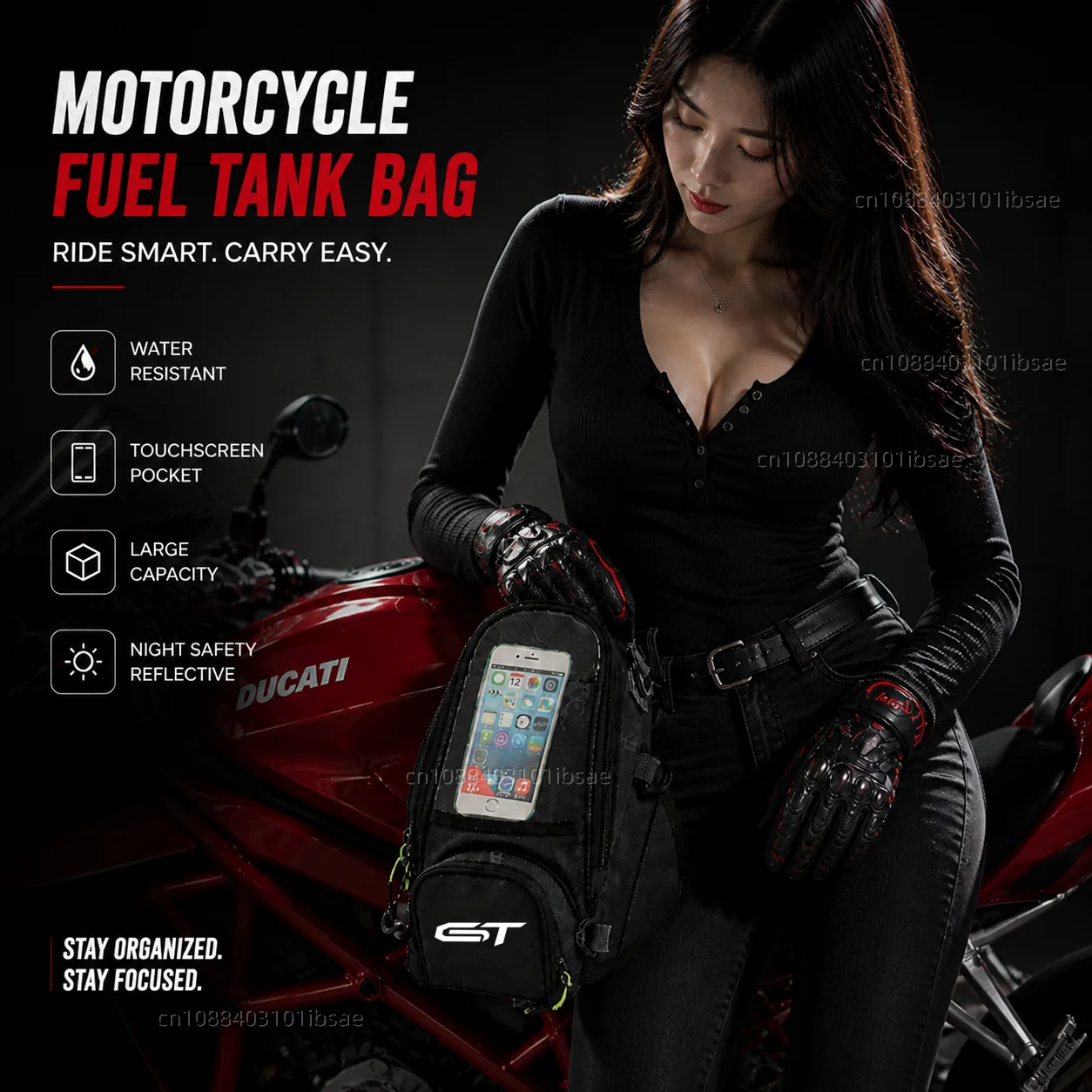 NEW Universal Magnetic Fuel Tank Bag Motorcycle Phone Navigation Pack For SUZUKI GSX-S1000GT GSXSGT GSXS-GT GSXS1000GT GSX-S view 6