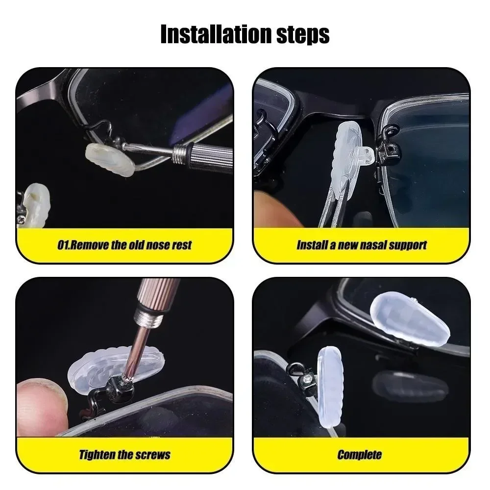 8/20PCs Glasses Nose Pad Accessory Box Silicone Nose Bridge Pad Pressure Reduction Anti-slip Pressure Relief Nose Pad Eye Frame view 2