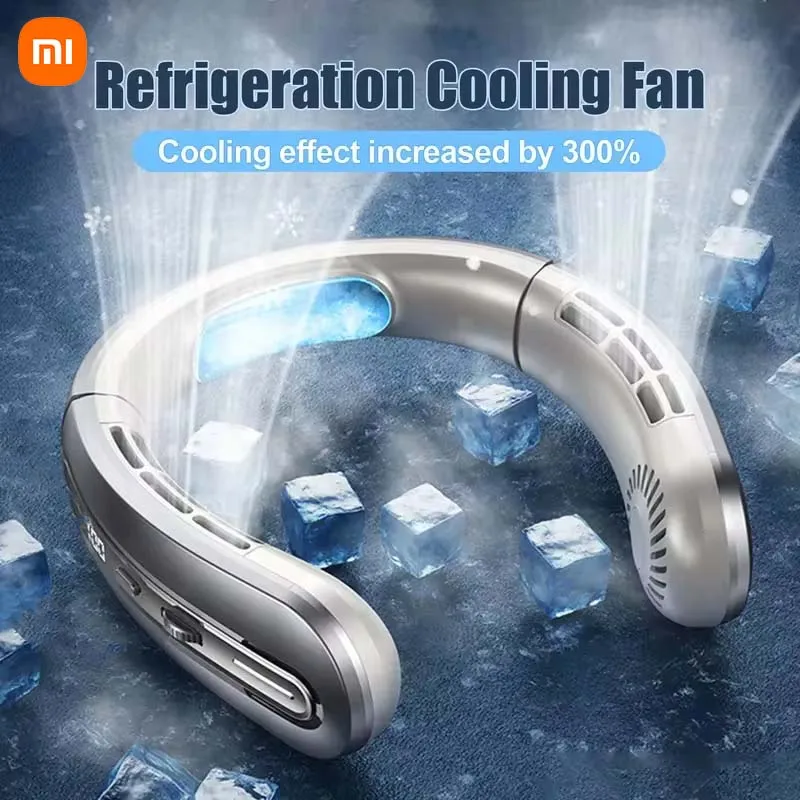 

Hanging Neck Fan 4000mAh Adjustable 8 Core USB Rechargeable Bladeless LED Digital Display Portable Outdoor Fan Summer Air Cooler