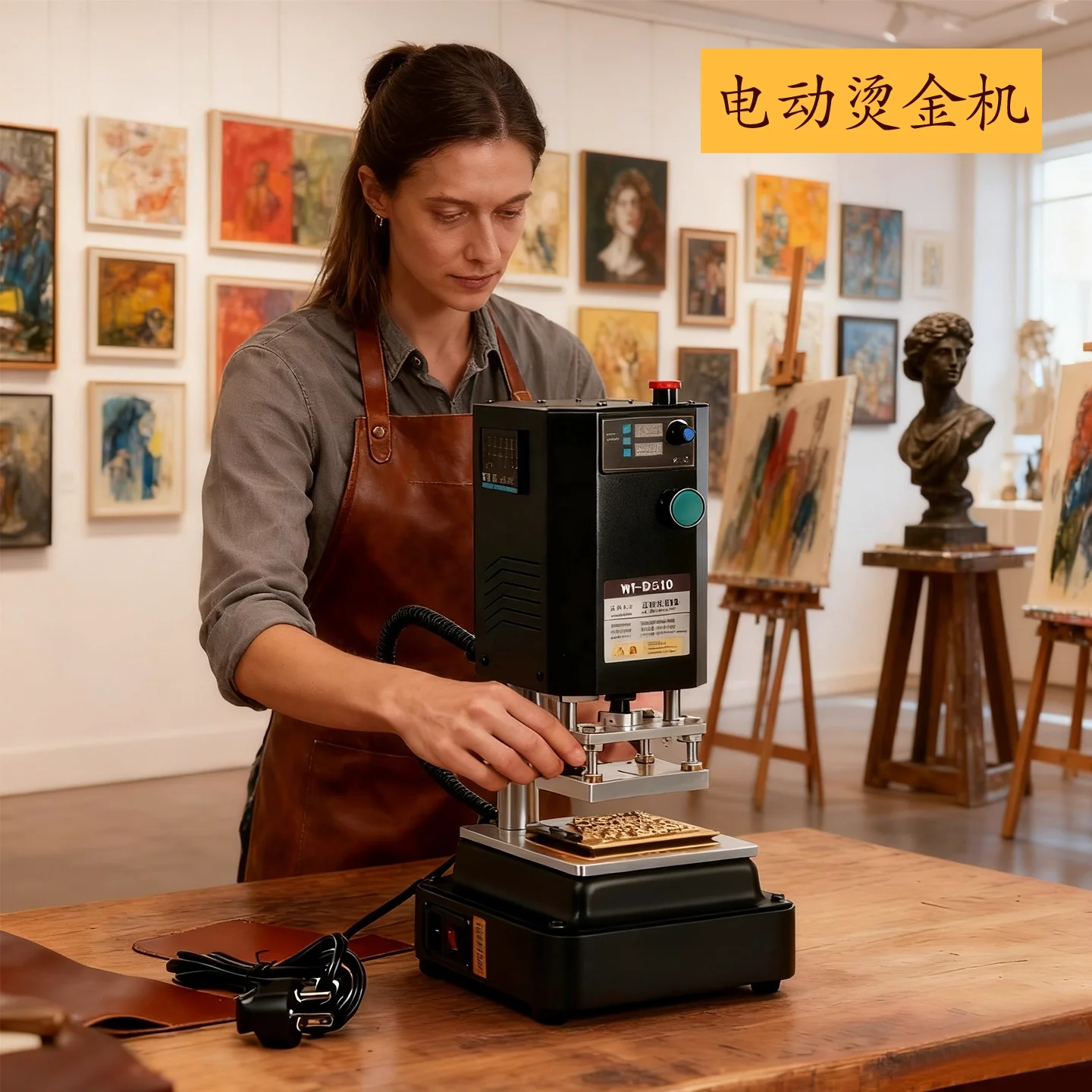 Logo Trademark Hot Stamping Press Machine Leather Paper Plastic Leather Crafts Workshop Press