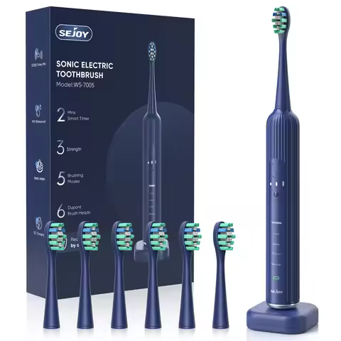SEJOY Oral Cleaning Personal Sonic Electric Toothbrush Care Appliances lPX7 5 Modes Smart Rechargeable Automatic Toothbrush