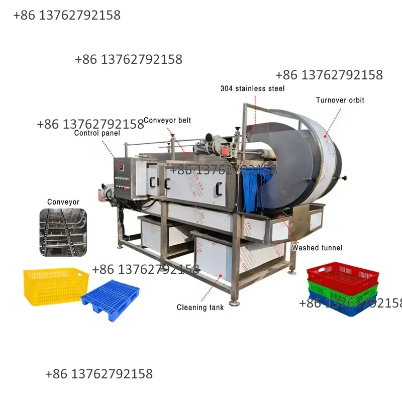【2026】 High Efficiency Plastic Basket Cleaning Machine for Food Factory Crate Washing Equipment