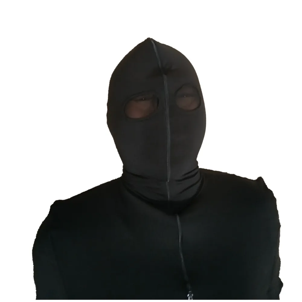 Unisex Mummy black Spandex Mummy Suit Outfit Costumes Sleeping Bag With inner sleeves Halloween Cosplay Suit open mesh eyes