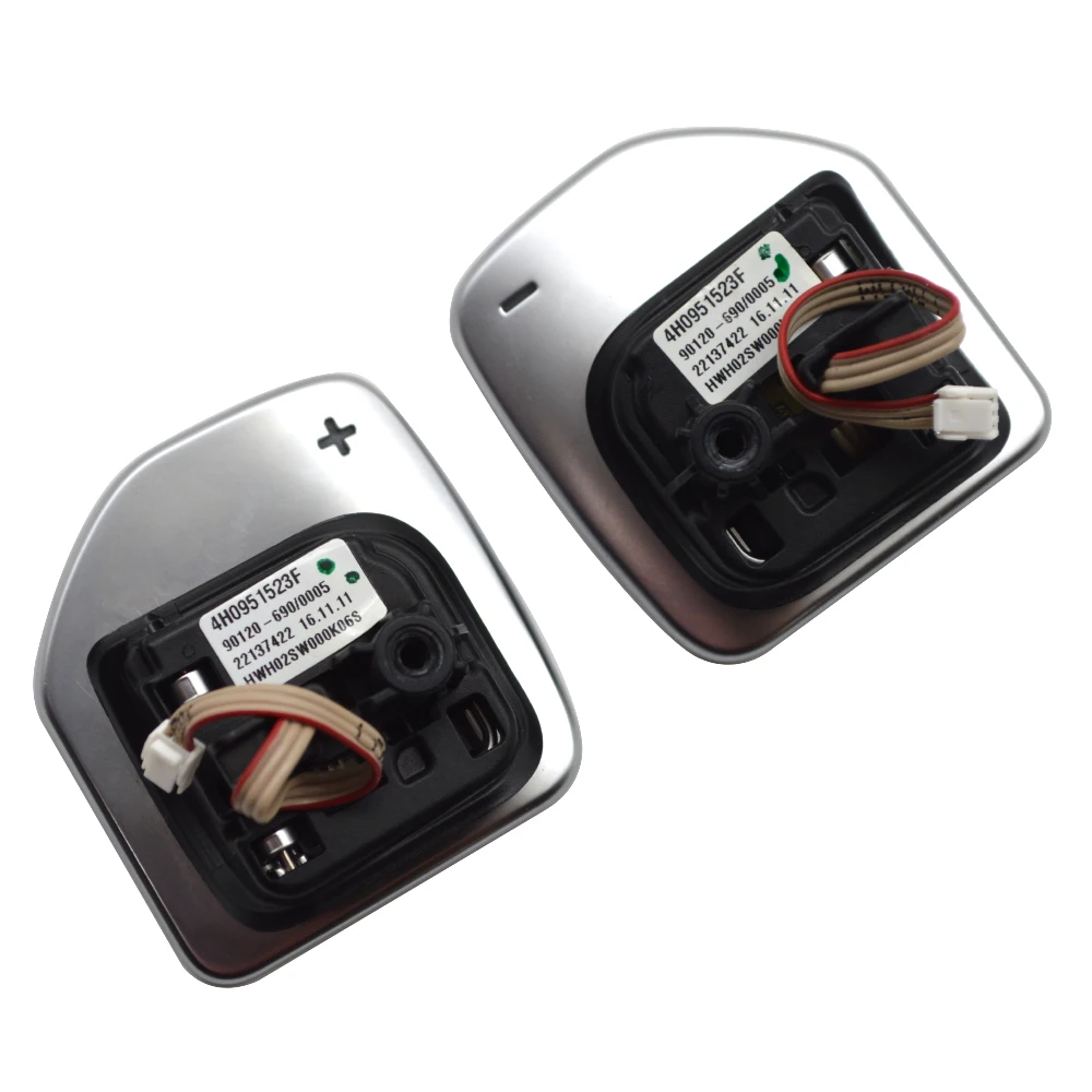 

for Audi A4 B8 Silver Plated Small Paddle Shifters Steering Wheel Shift Paddles Switch Automotive Upgrade Accessories 4H0951523F