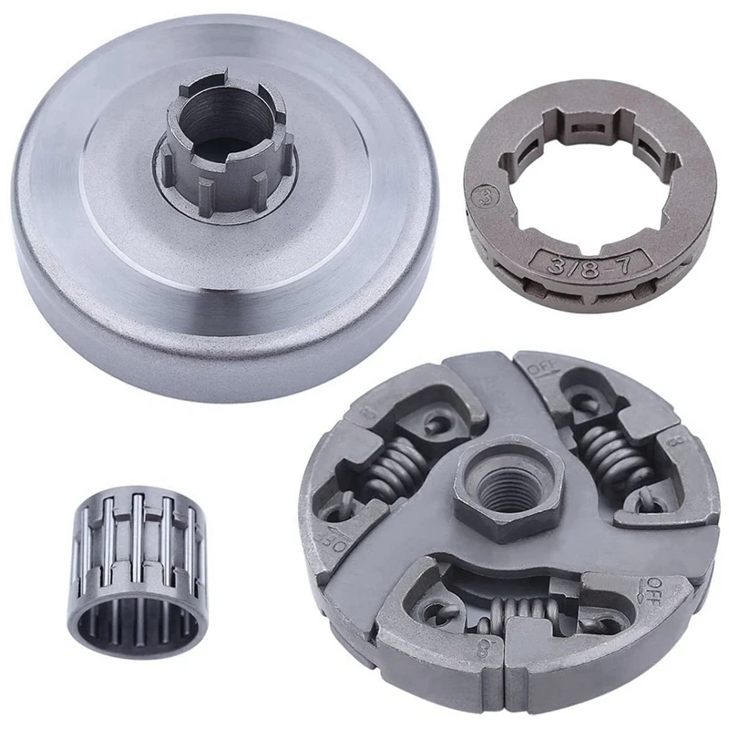 2X 3/8-7T Clutch Drum Rim Sprocket Bearing Kit For Husqvarna 3120 394XP 3120XP Jonsered 2094 2095 Chainsaw 503701501