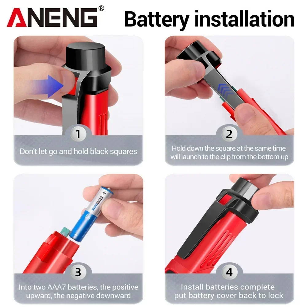 Voltage Detector Tester Pen ANENG VD802 AC Voltage Meter 12-1000v Non-Contact  Sensitivity Pen Style NCV Continuity Tester Tools image 6