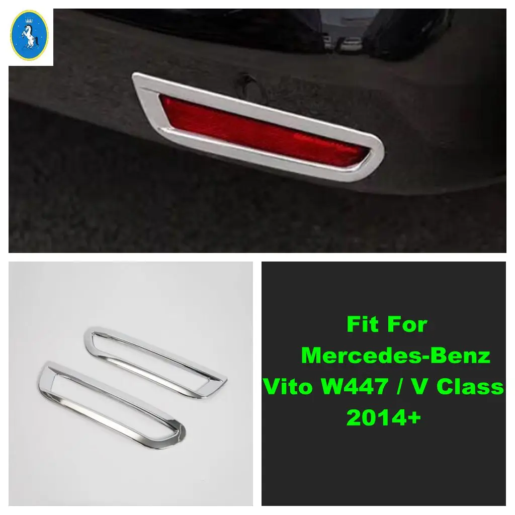 

For Mercedes-Benz Vito W447 / V Class 2014 - 2024 Car Rear Tail Bumper Fog Lights Lamps Decor Frame Cover Trim ABS Accessories