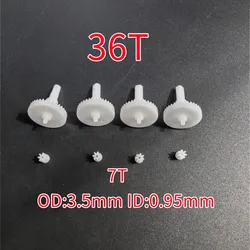 36T 7T Big Small Motor Gears Gear 0.4M Coreless Motor Toy Model Spare Parts 7 Teeth Pinions R/C Quadcopter Drone