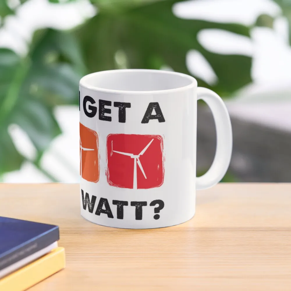 Can I Get A Watt Watt Wind Turbine Tech  Mug Simple Image Printed Coffee Drinkware Picture Photo Gifts Handle Round Cup Tea