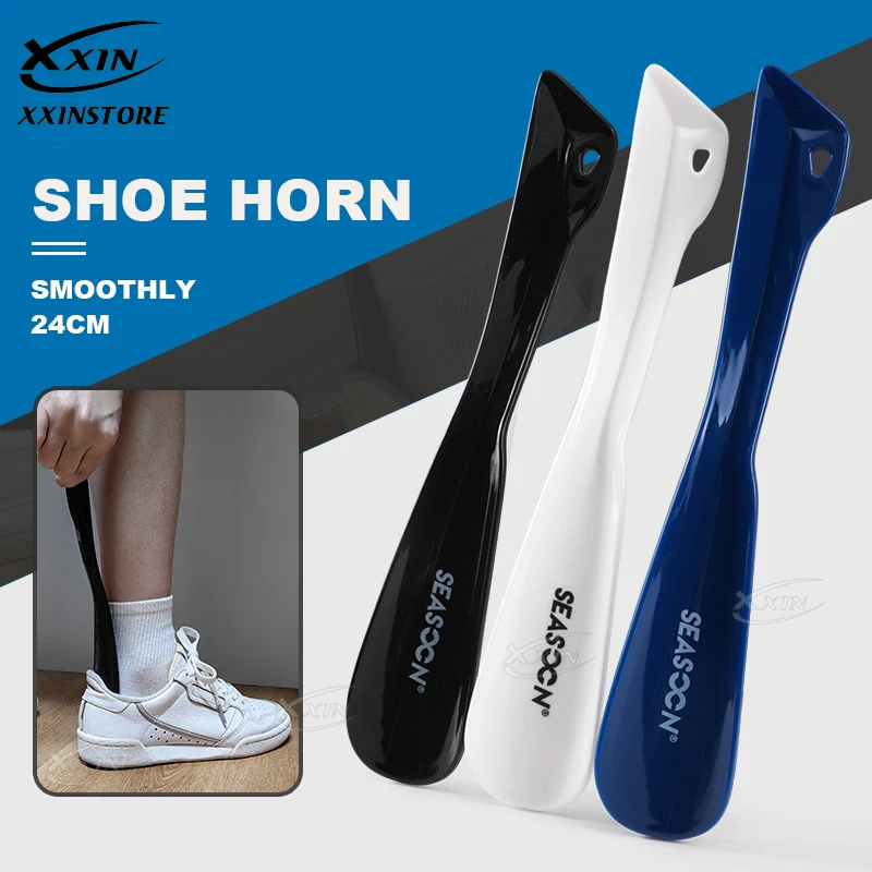 【xxin】24cm Shoe Lifter Professional Shoe Horn Plastic Spoon Shape Shoe Horn Eazy Carry Accessories