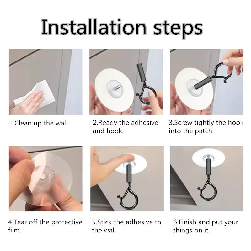 Self Adhesive Ceiling Hooks Metal Plant Hooks Wall Mounted Hanging Basket Hooks Plants Lanterns Flower Pots Home Decor view 6