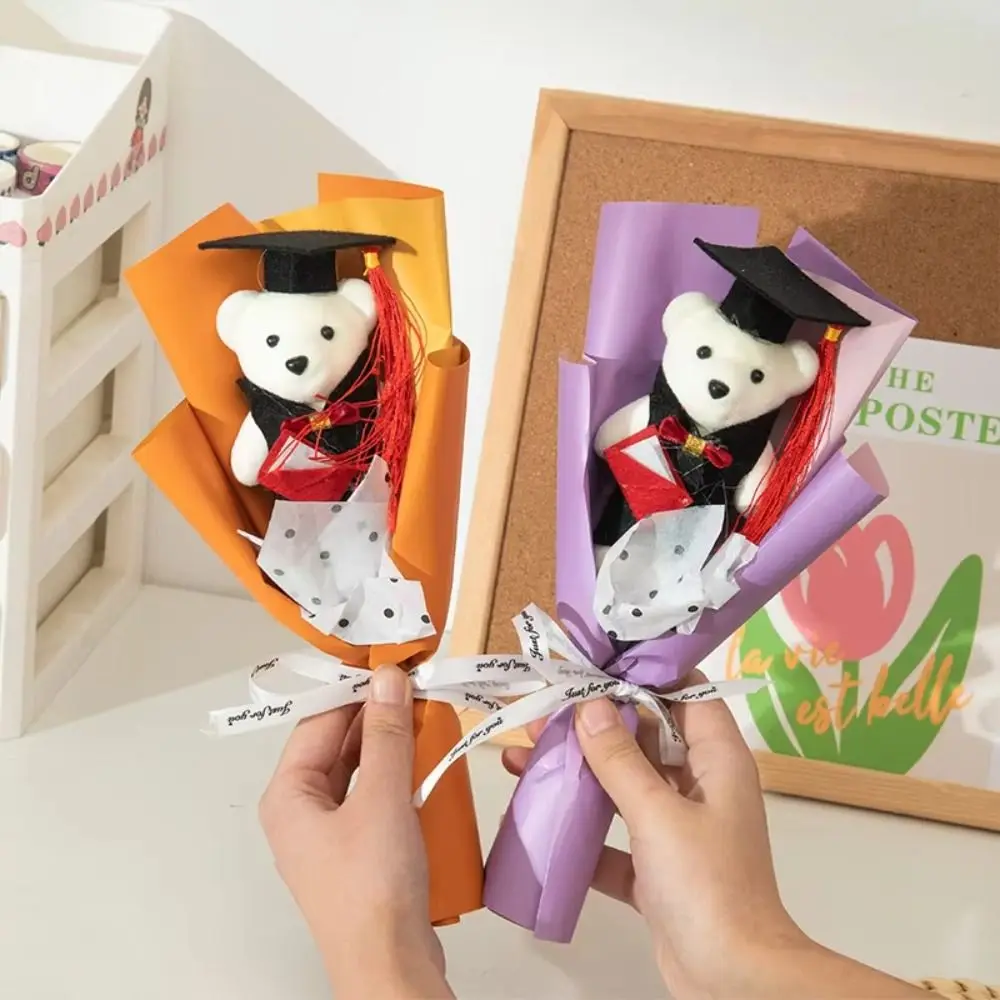 

Stuffed Animal Little Bear Bouquet Stuffed Kawaii Graduation Bear Cartoon 30cm Simulated Bear Bouquet Graduation Gifts