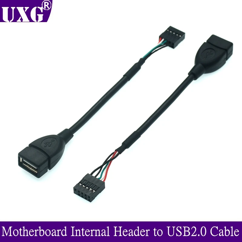 9-Pin USB Motherboard Internal Header Ke USB2.0 Bus Adapter Chassis Built-In Kabel untuk Komputer Desktop Kabel