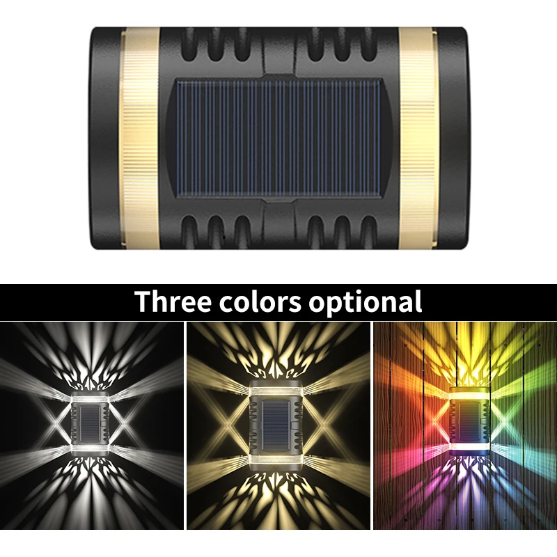

3 Colors Solar LED Wall Lamp Outdoor Waterproof Home Garden Decor for Balcony Courtyard Landscape Street Garden Wall Light