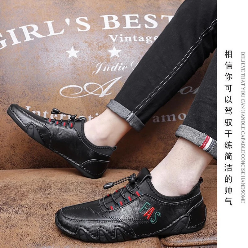 أحذية جلدية صيفية شبكية مجوفة قابلة للتنفس مع نعل ناعم للقيادة، أحذية بيضاء كاجوال وعصرية #6