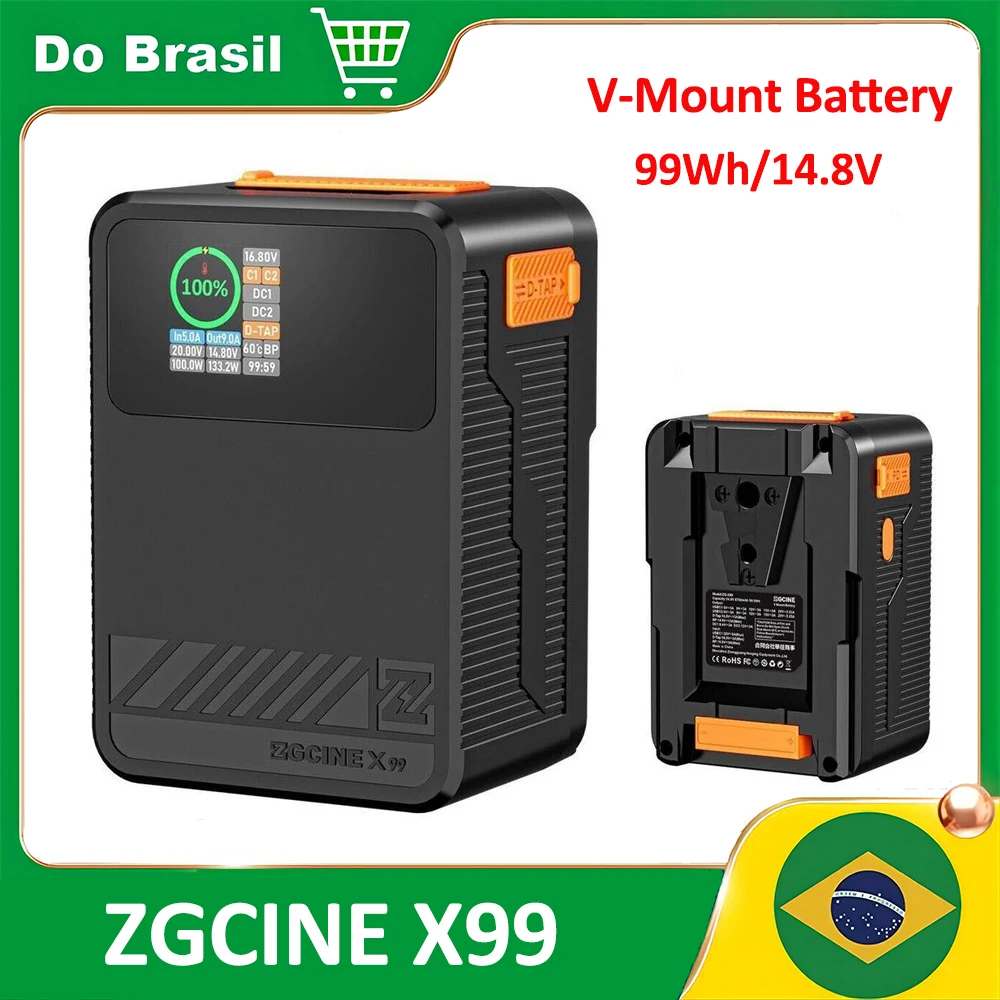 

【Do BRASIL】ZGCINE X99 ZG-X99 99Wh V Mount Battery 14.8V Display output power V Lock V Shape Battery PD Fast Charging