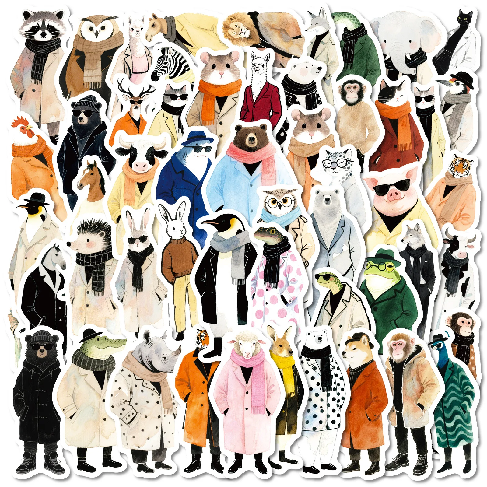 56 peças moda animal desenho animado roupas da moda pinguins crocodilo coelho decoração adesivos à prova d'água