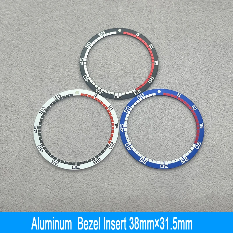 38mm*31.5mm Flat Aluminum Bezel Insert Fits Seiko SKX007 SKX009 SRPD NH35 NH36 Watch Case Mens Watch Ring Parts