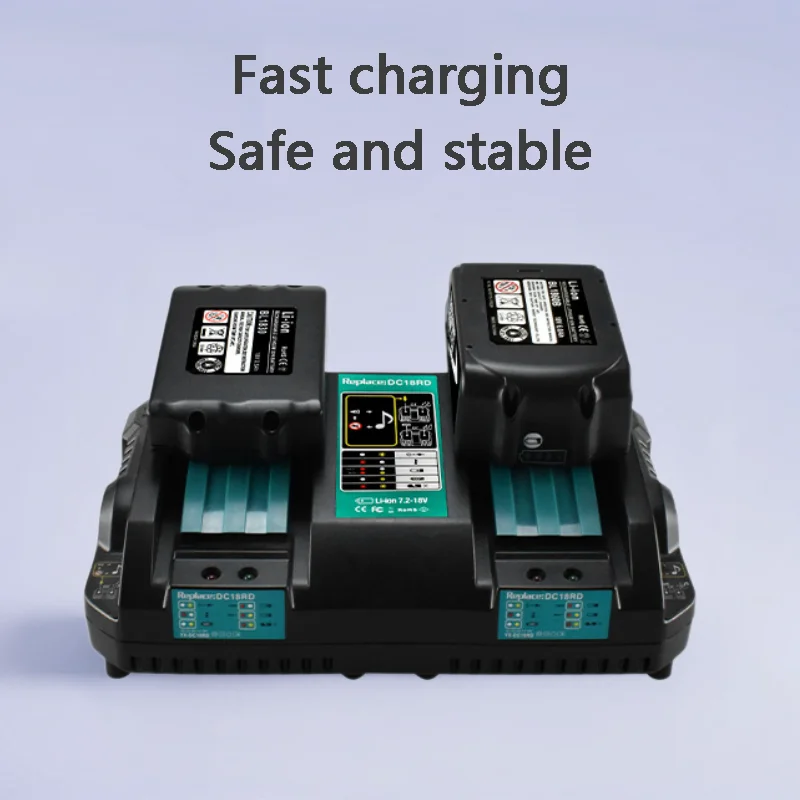 Victpower لماكيتا 14.4 فولت-18 فولت 3Ah شاحن مع الاتحاد الأفريقي/الاتحاد الأوروبي/المملكة المتحدة/الولايات المتحدة التوصيل شحن سريع 100-240 فولت المدخلات الحماية من الحرارة الزائدة