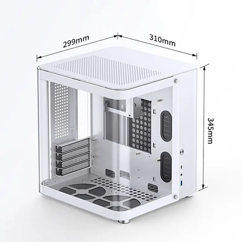 JONSBO TK-1 M-ATX/ITX Mini PC Case Ring tempered glass side transparent Maximum support for 160mm cooler and 240mm water cooling