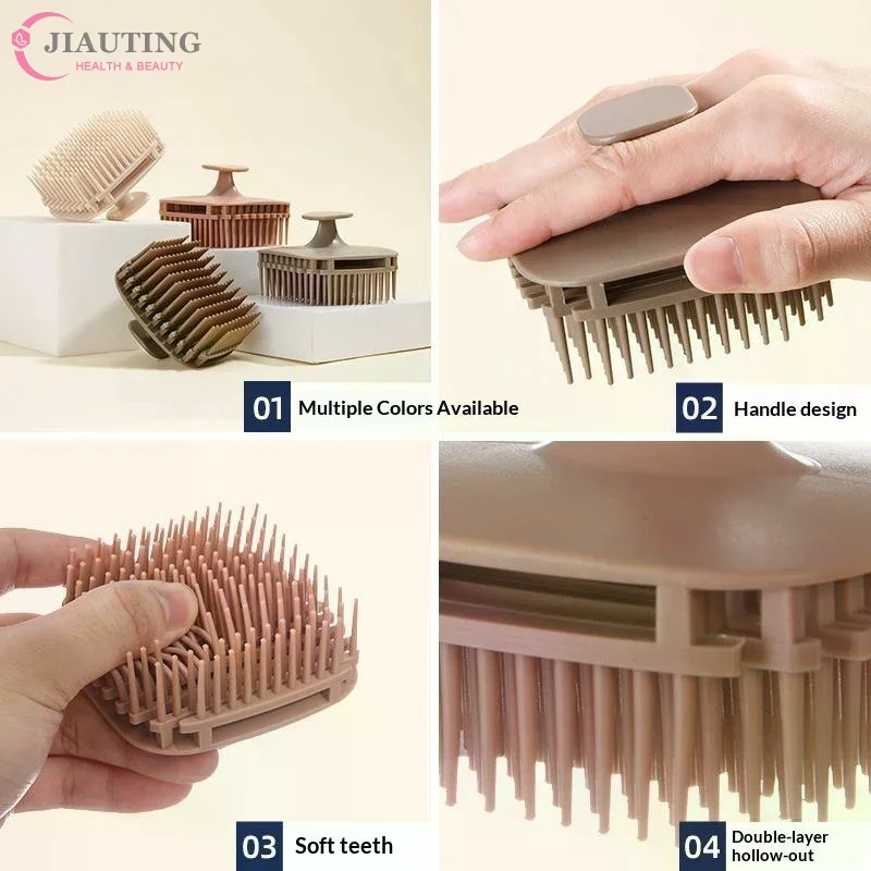 TPE Shampoo Brush Head Scalp Massage Comb Hair Washing Comb Body Massage Shower Brush Salon Hairdressing Tool