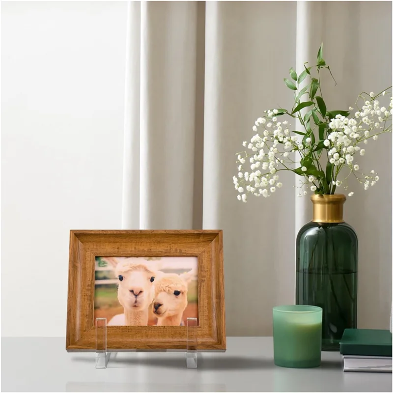 حامل لوحة مشهور للعرض، حامل مربع من الأكريليك الشفاف، حامل إطار صورة على سطح الطاولة، حامل للكتاب، #4