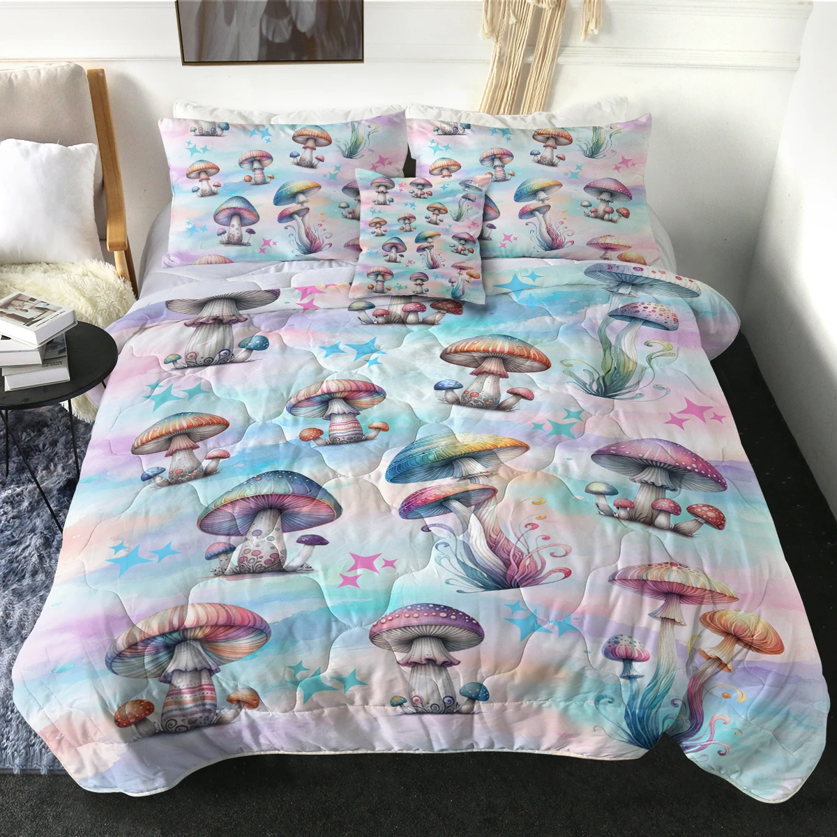 

Уникальный набор одеял в виде гриба с различными цветами, подходящий для всех сезонов, Современная искусственная кожа
