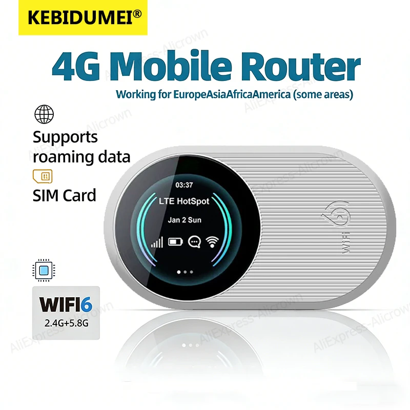 

4G LTE WiFi 6 Hotspot Portable Wireless 3000mAh MiFi Modem With SIM Slot 229Mbps High-Speed Mobile Internet For Outdoor Travel