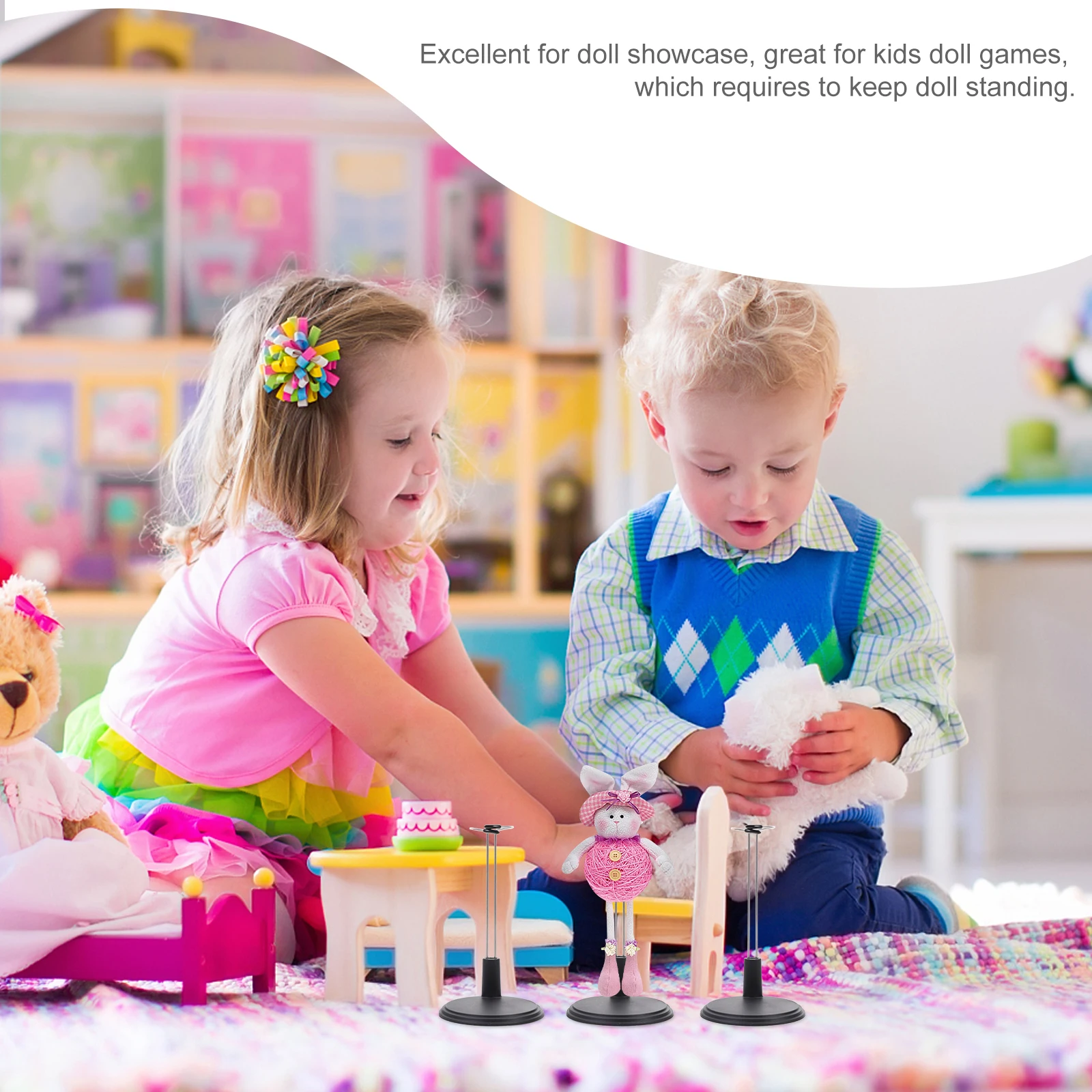 

4Pcs Action Figure Stand Adjustable Height Figure Display Holder Portable Durable Support Bracket Puppet Stand