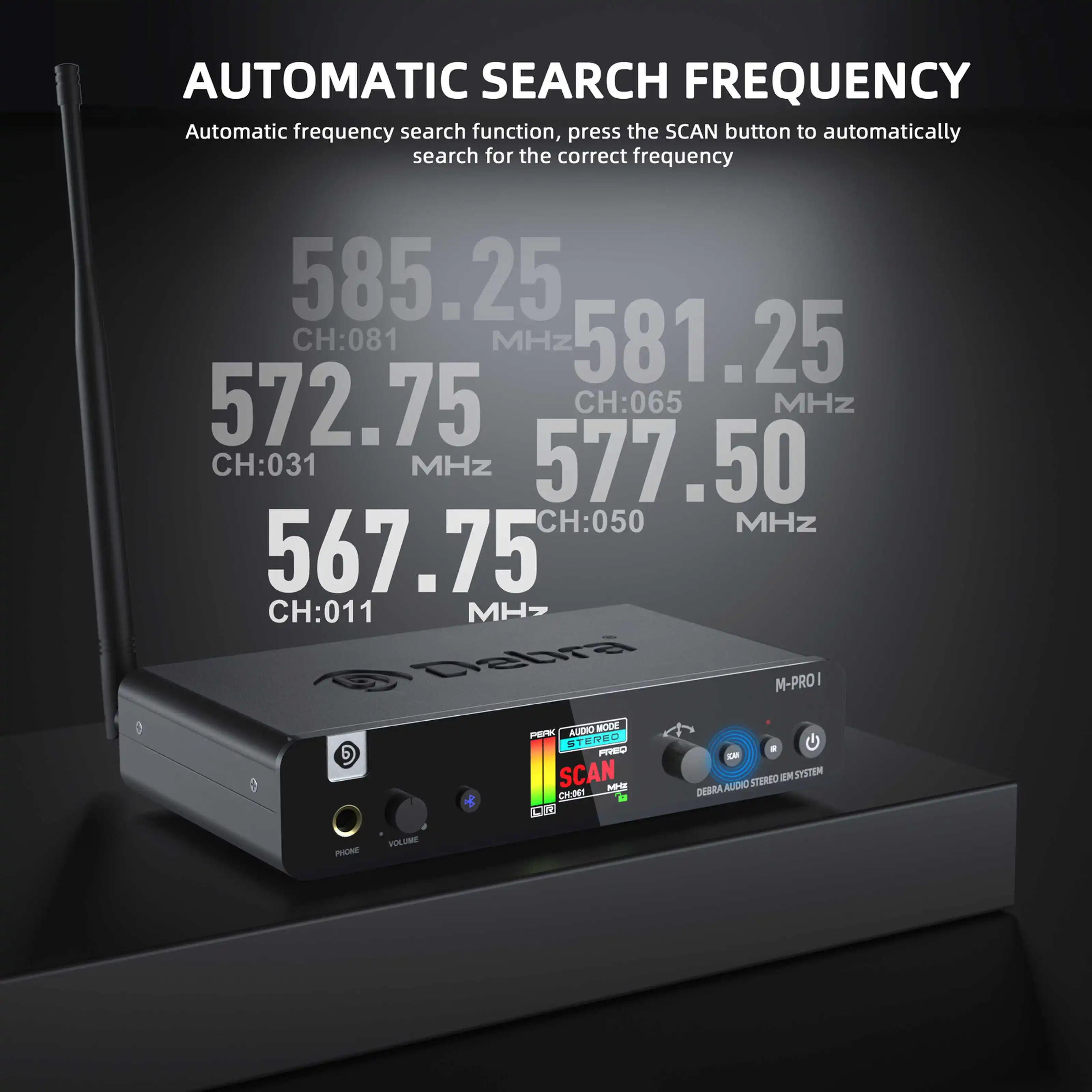 نظام الصوت اللاسلكي Debra M-PROI 560-690 ميجا هرتز بلوتوث 24 بت/44.1 كيلو هرتز 7 مللي ثانية نطاق تأخير 80 متر للاستوديو/الأداء المباشر