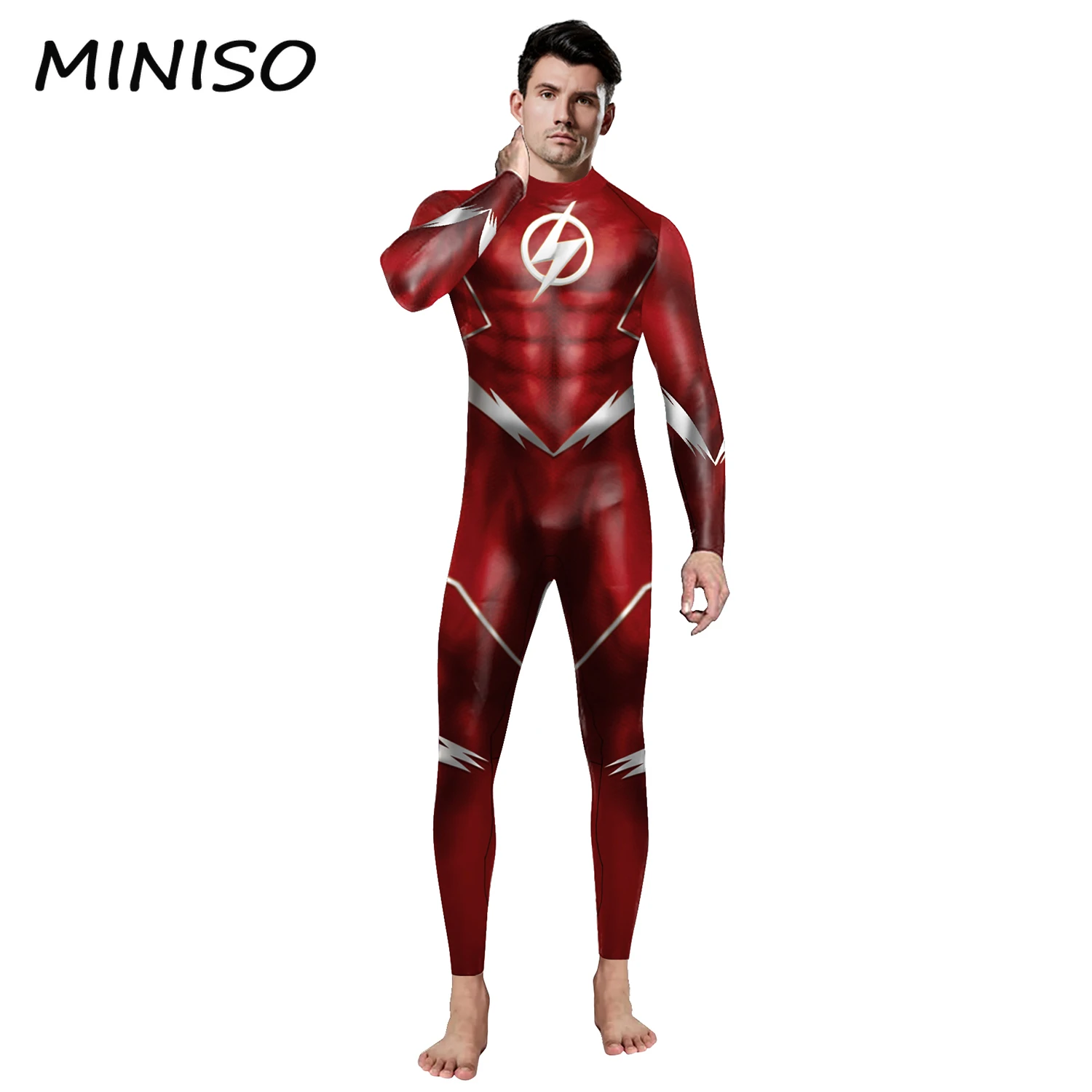 MINISO-Costume de Cosplay du Film The Flash pour Homme, Combinaison de ixd'Halloween, Habillage, Lanterne Verte, Vêtements de Batterie Zentai