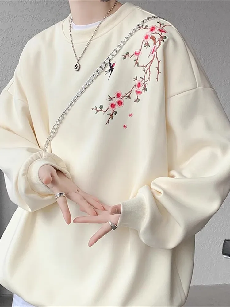 

Мужской свитшот с вышивкой Ele, модный брендовый топ с длинным рукавом для молодежи, весна-осень, большие размеры