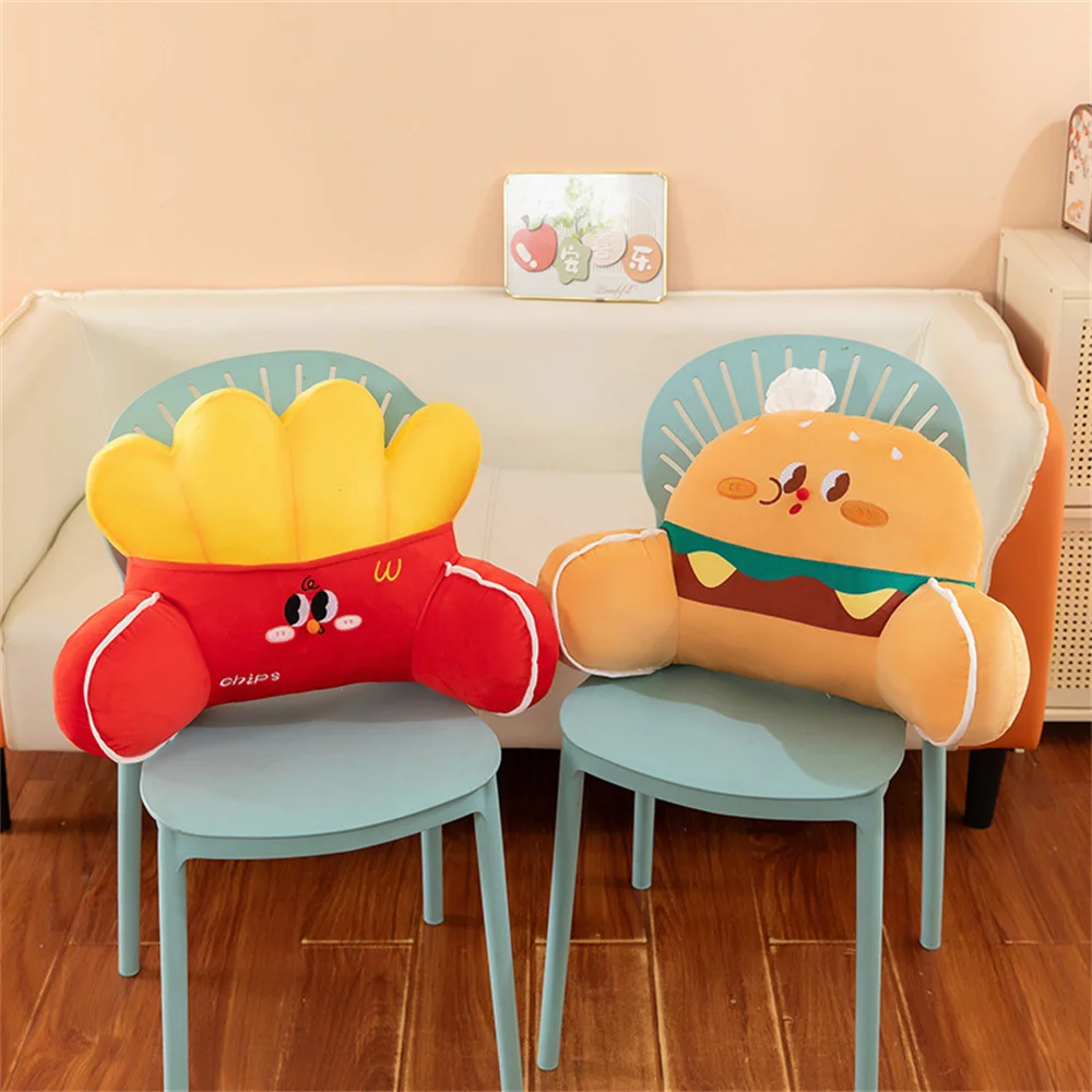 Creative French Fries Shaped Pillow, Cute Burger Cushion for Long‑distance Driving, Office Chair Back Support