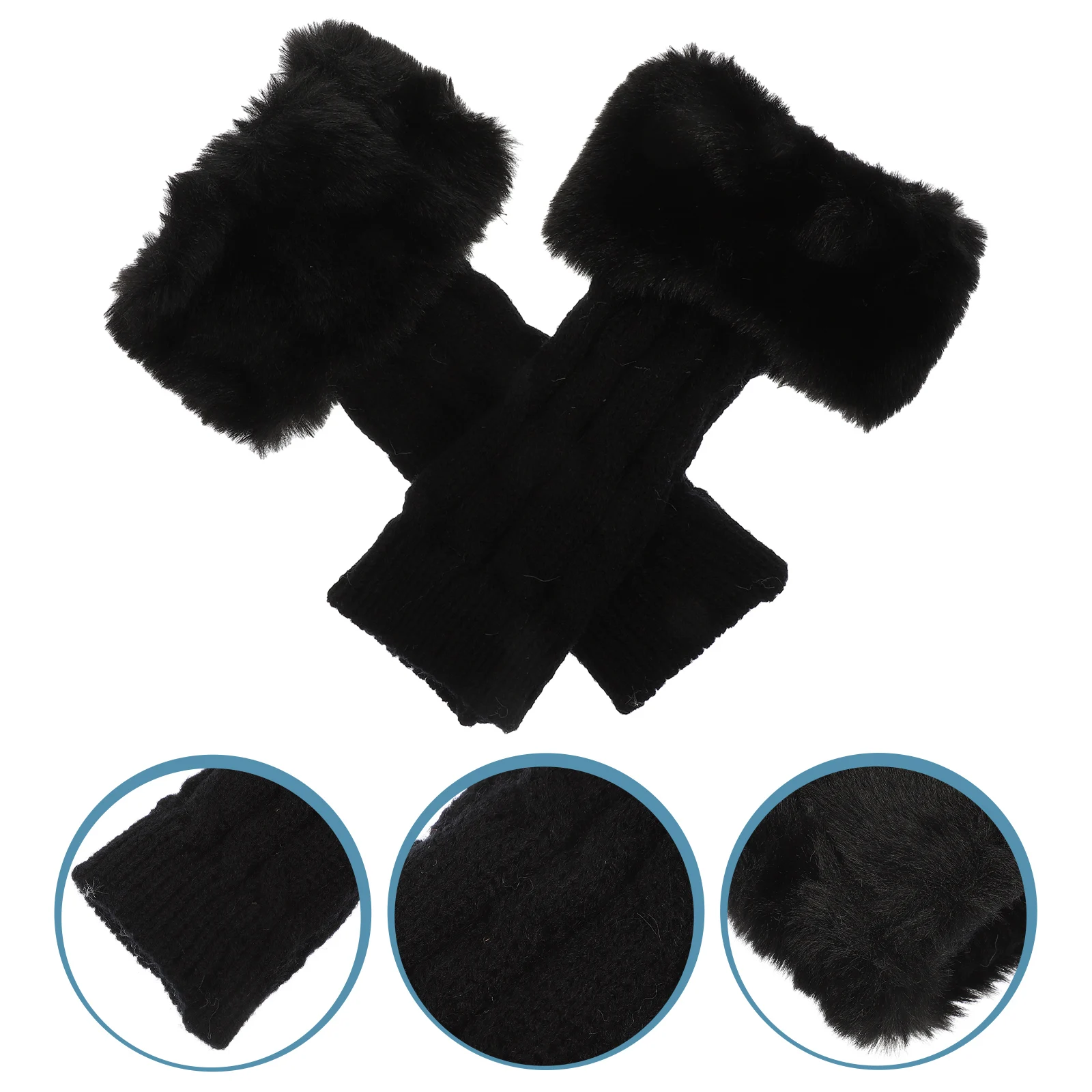 

1 Pair Arm Sleeves Winter Half-Finger Gloves Comfortable Warm Arm Covers Supple Durable Lightweight For Cold Weather