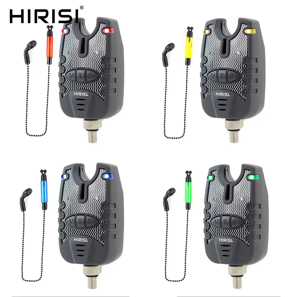 Hirisi 1+1Carp Fishing Alarm and Swinger Set 4 Color LED Fishing Bite Alarm Indicator Fishing Accessories