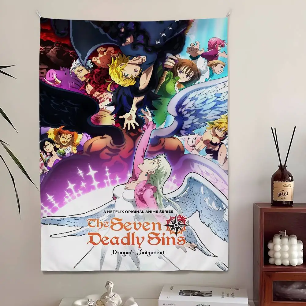 

The Seven D-Deadly Sins Tapestry Bedroom Living Home Decor Bar Outdoor Festival Wall Hanging Decoration Background Art Banner