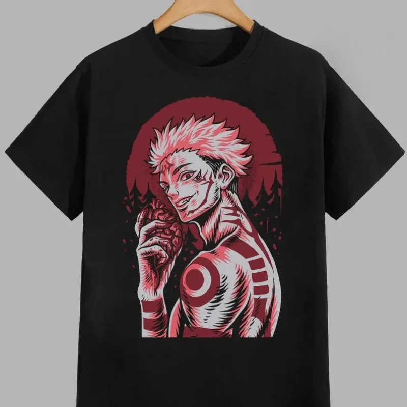 Футболка Jujutsu Kaisen Gojo Satoru ‌   Футболка японского аниме, летняя хлопковая мужская женская футболка, уличная одежда, повседневная молодежная футболка высокого качества