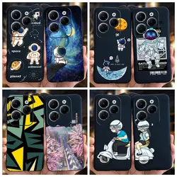귀여운 우주 비행사 슬림 소프트 펀다 충격 방지 범퍼, Infinix Hot 40i 용 케이스 커버, Hot 40 Pro, Hot40i X6528B Coque